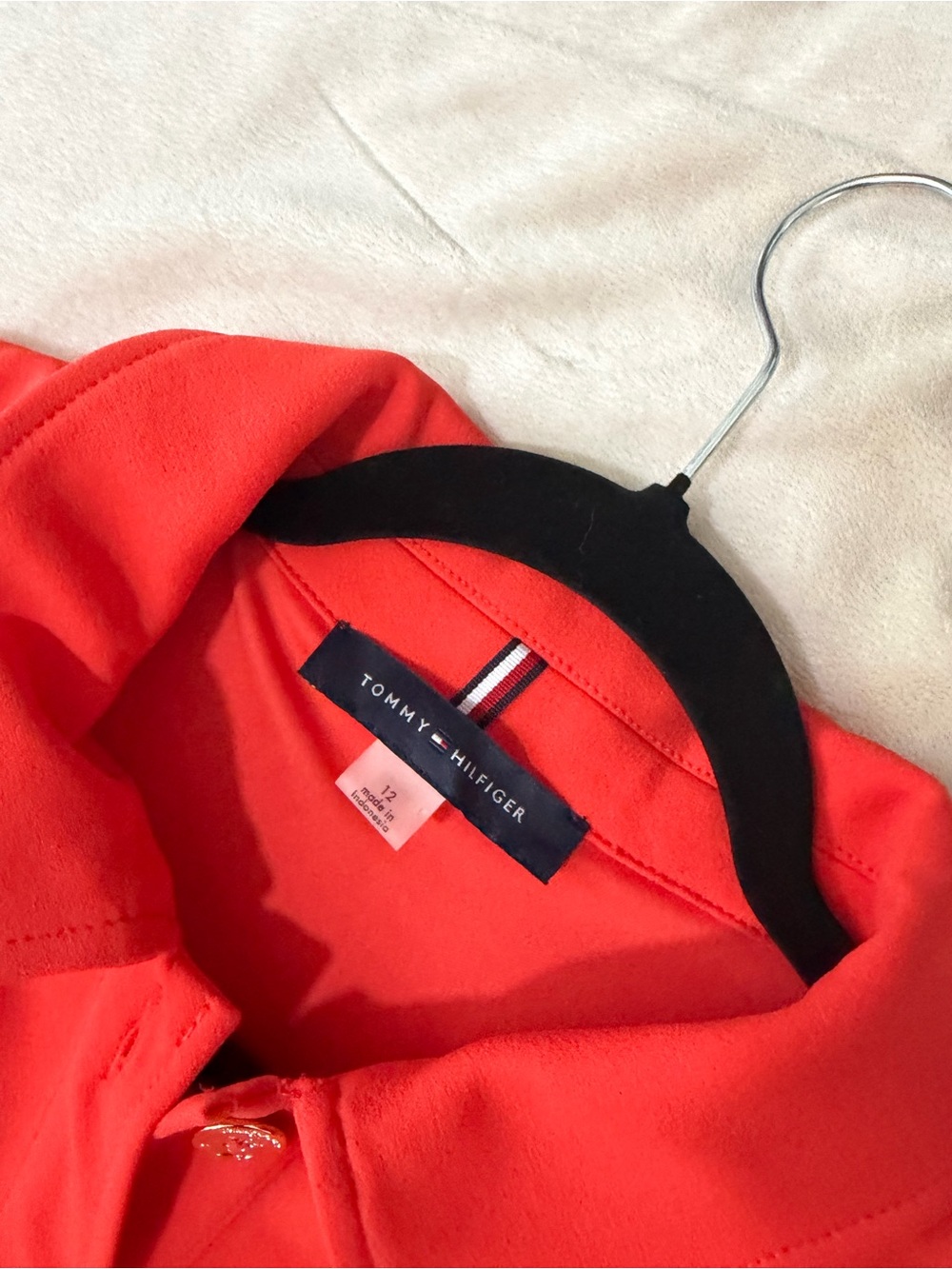 Tommy Hilfiger Red Fit & Flare Collared Dress Gold Buttons NWT Size 12 - Picture 8 of 9